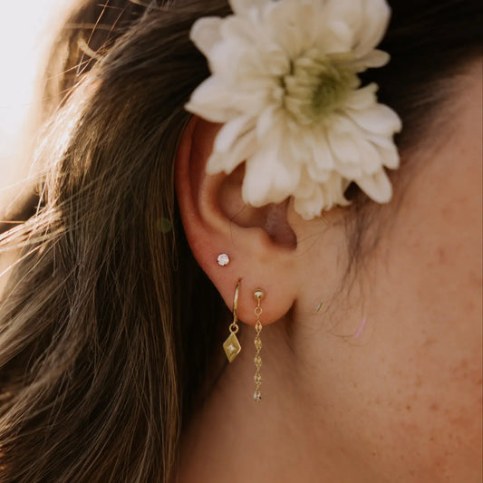 Diamond Flat Back Studs (Gold)