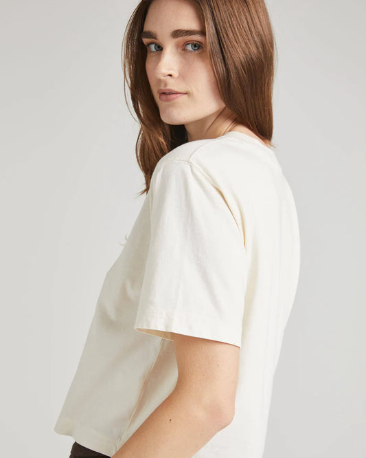 Women's Relaxed Crop Tee (Bone)