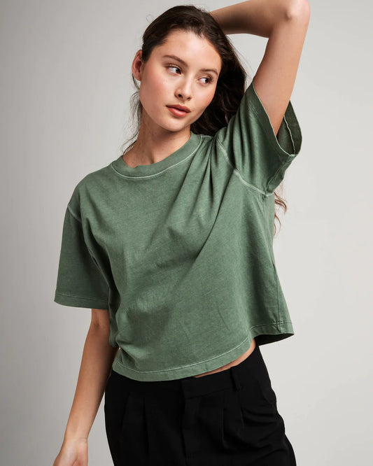 Women's Relaxed Crop Tee | Sage Leaf