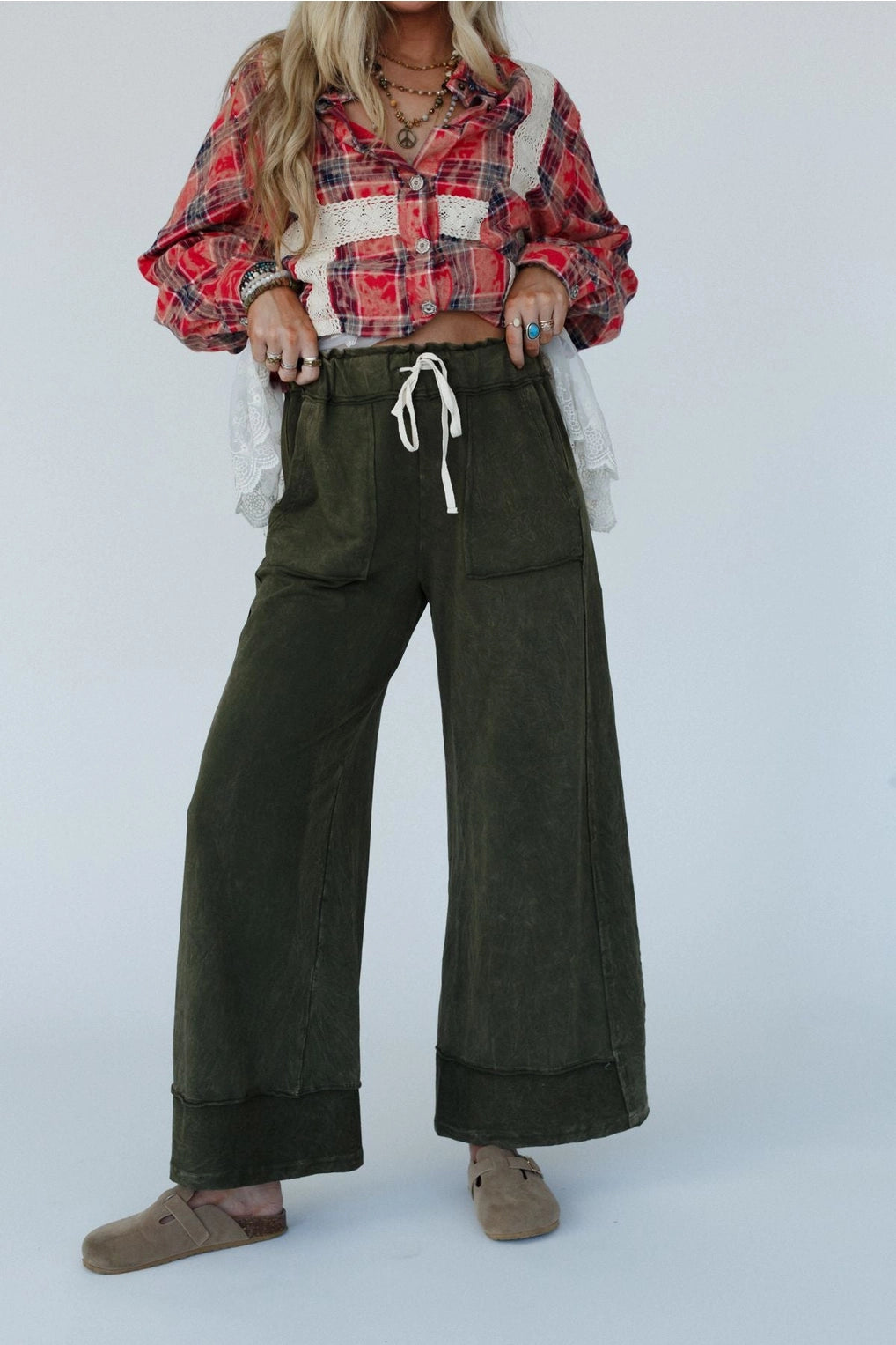 Heaven Sent Wide Leg Pant - Olive