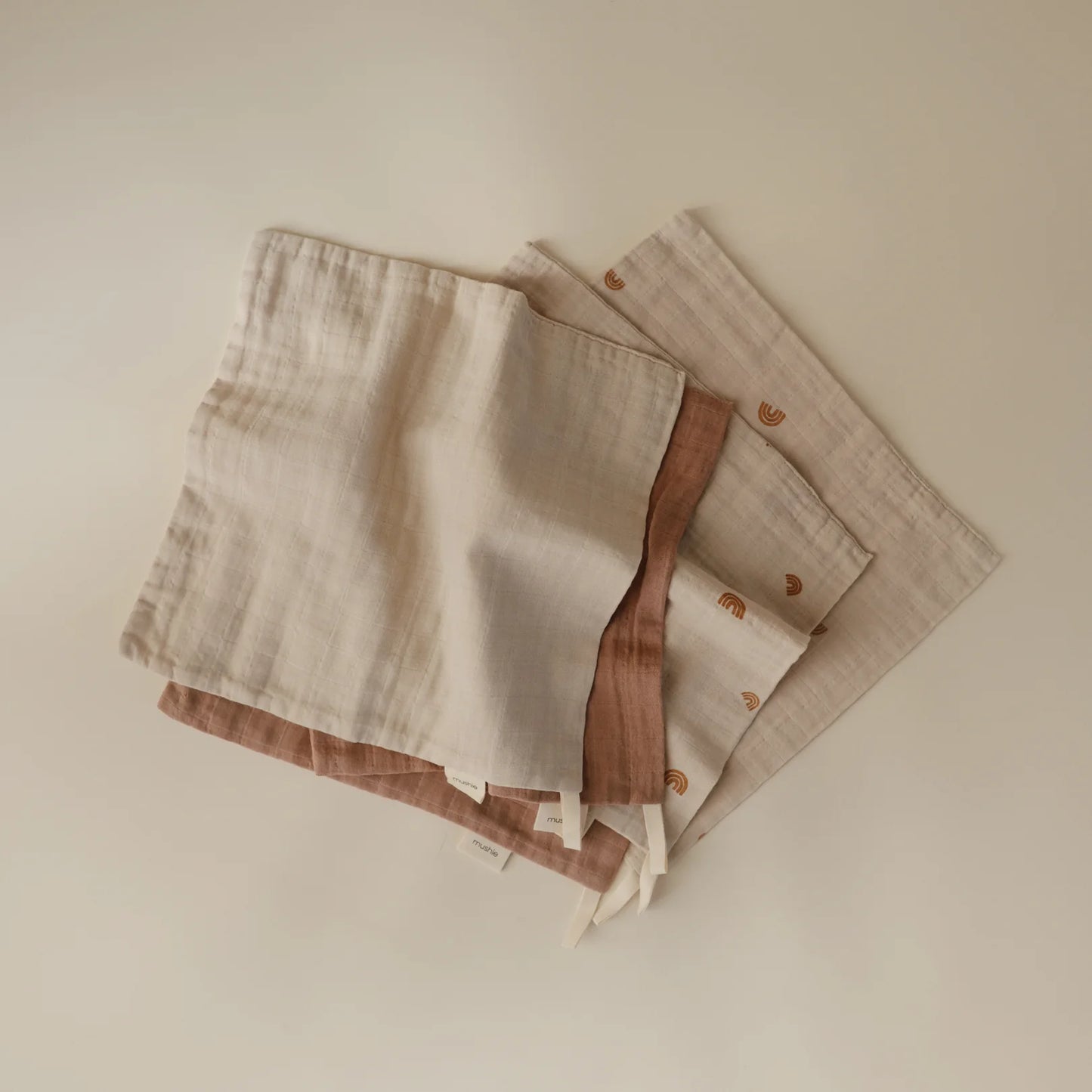 Muslin Cotton Washcloth 5-Pack | Rainbow Combo