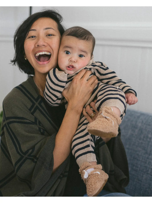 Stripe Chunky Sweater Knit Baby Jumpsuit