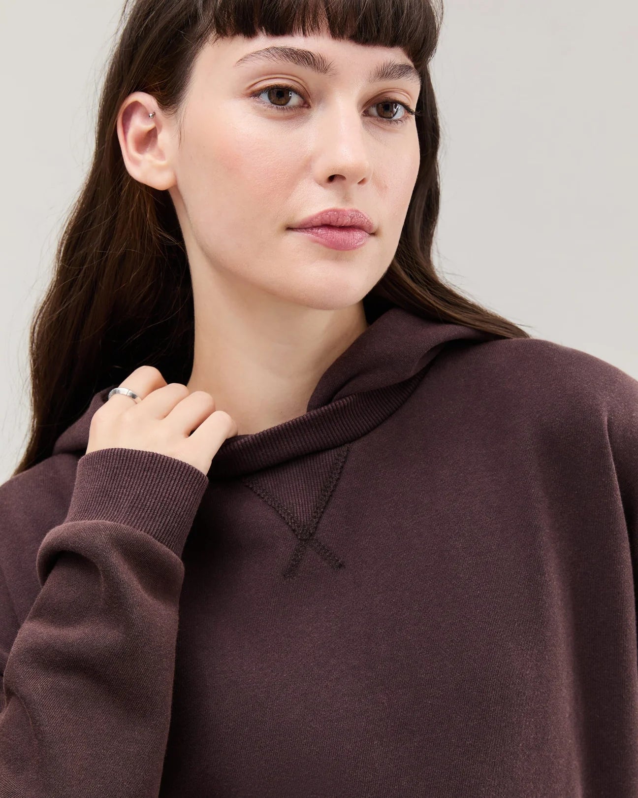 Women's Recycled Fleece Hoodie (Mineral Ganache)