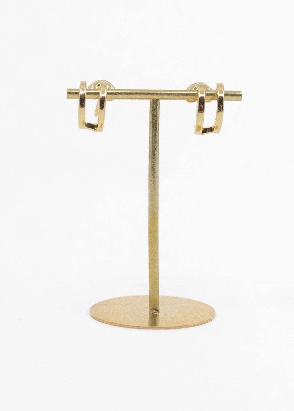 Illusion Huggie Hoop Earrings in Gold