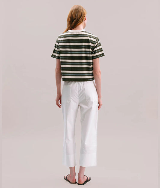 The Recycled Green Stripe Crop Tee