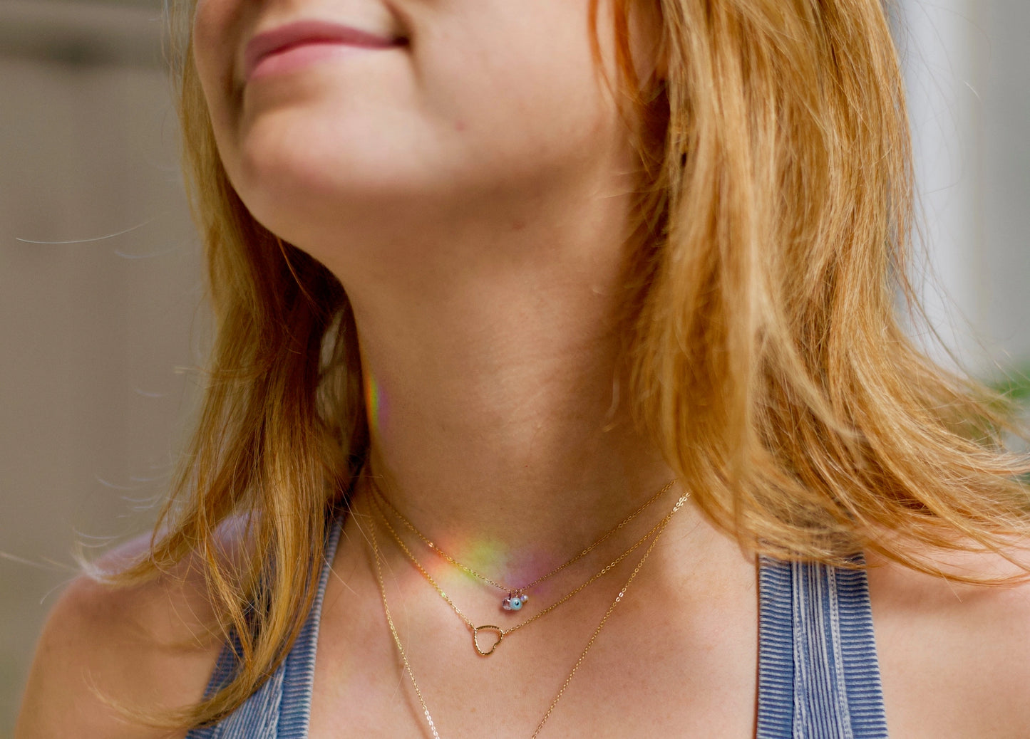 Gold Filled Small Shimmer Heart Necklace