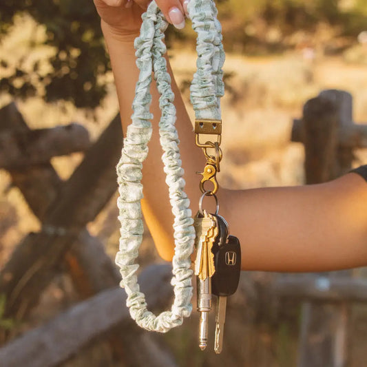 Sage Gingham Lanyard