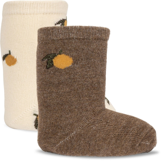 Jacquard Socks - Set of 2 | Brown