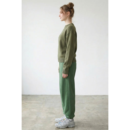 Olive 100% Cotton Basic Sweater