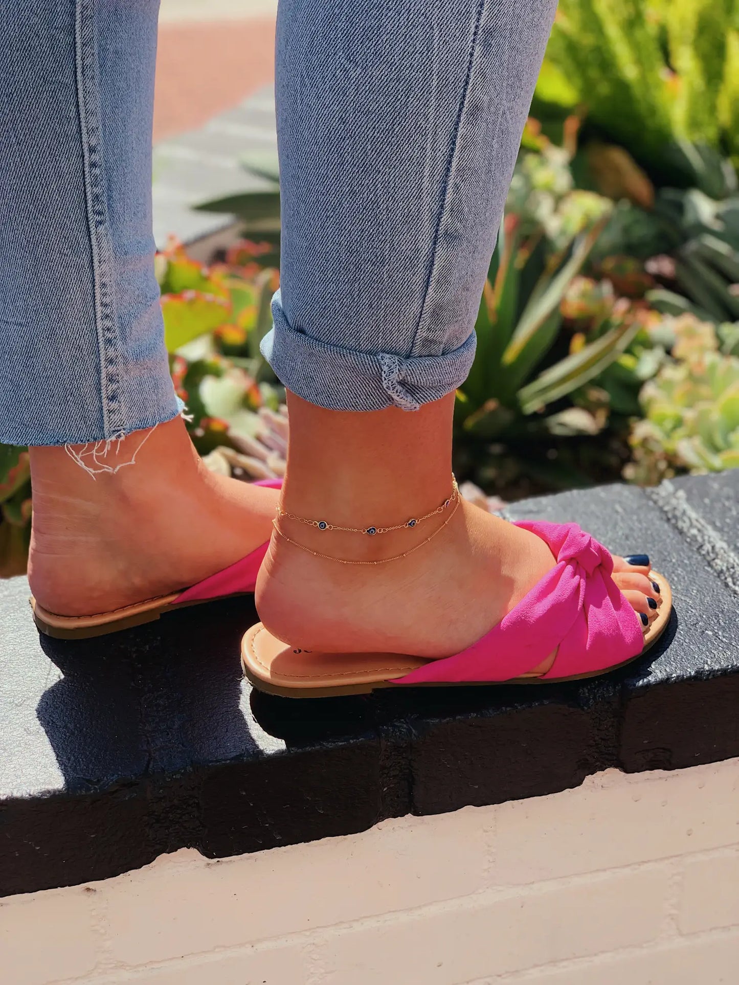 Gold Filled Dotted Chain Anklet