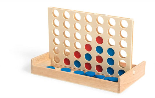 4 in A Row Wooden Board Game Recreational Toy