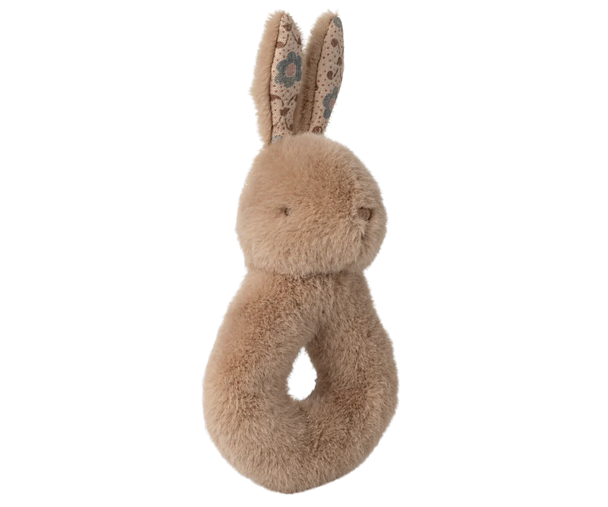 Rabbit rattle set - Cream peach