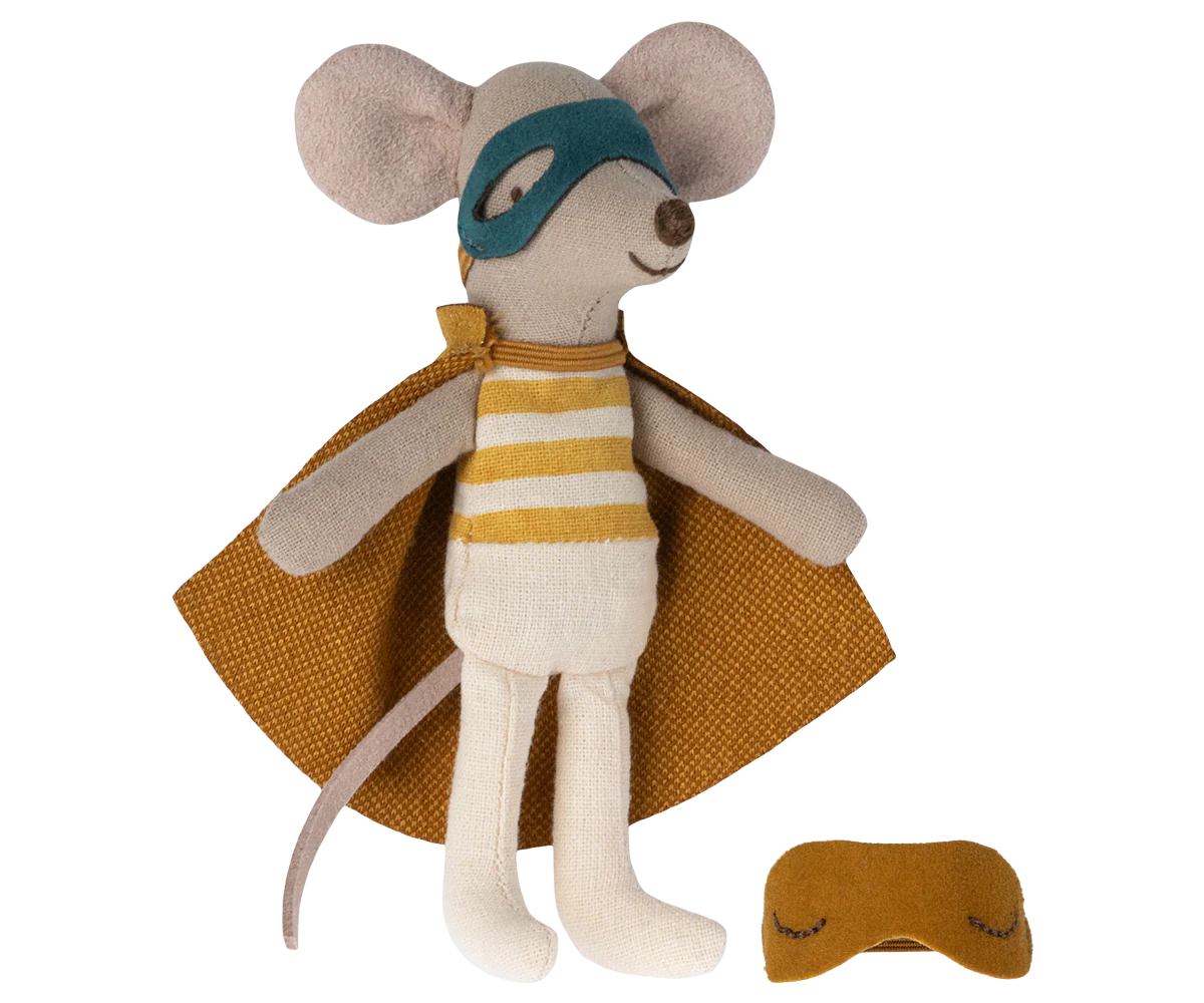 Maileg Superhero Mouse, Little Brother in Matchbox