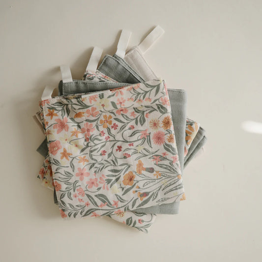 Muslin Cotton Washcloth (Pastel Blooms Combo)