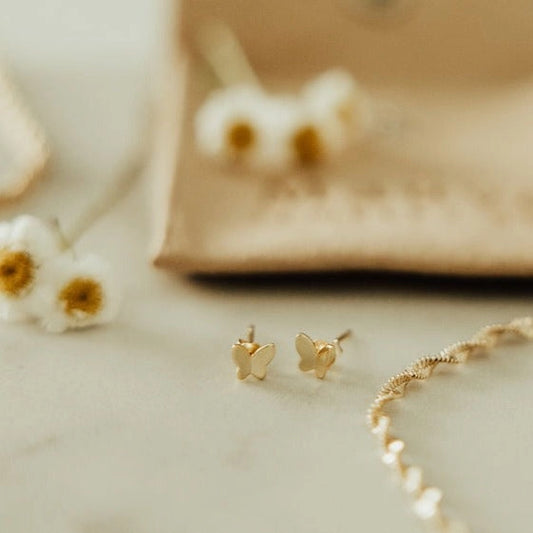 Butterfly Mini Studs | Gold