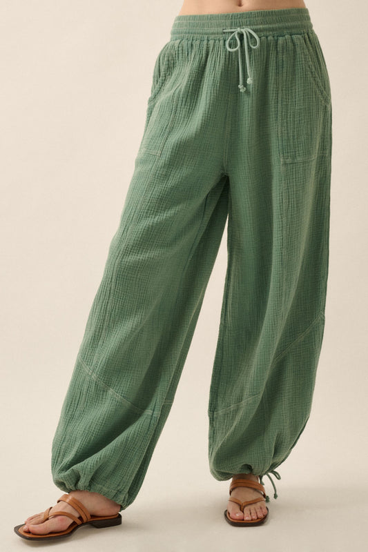 Lennox Parachute Pants (Pine Green)