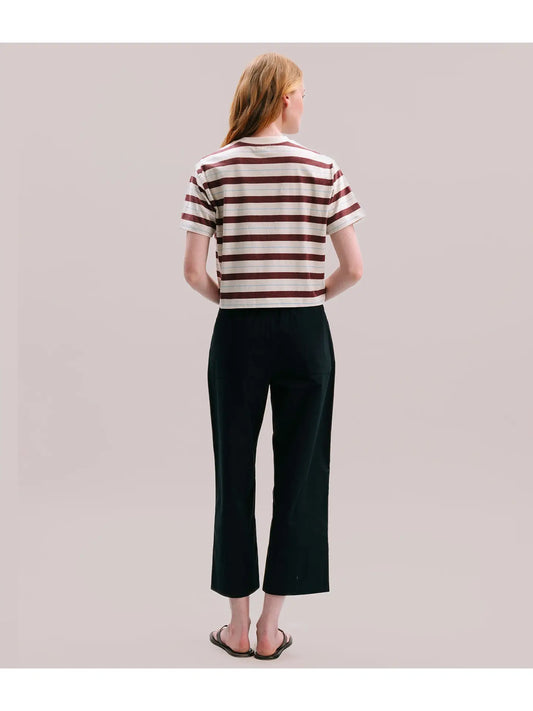 The Recycled Red Stripe Crop Tee