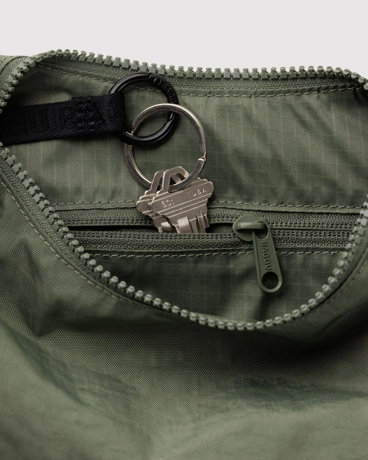 Small Nylon Crescent Bag - Caper