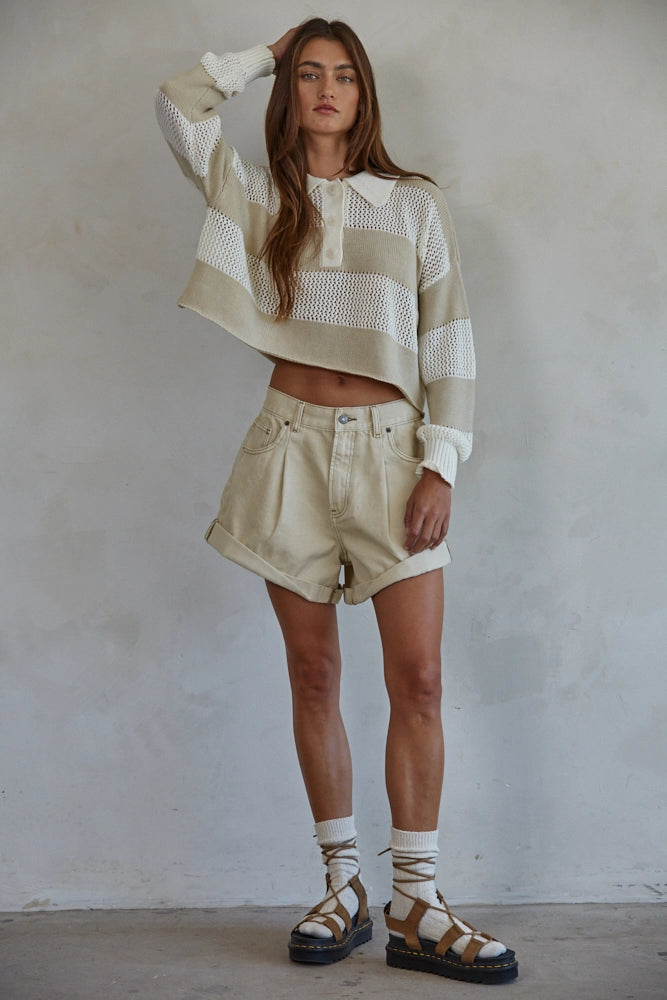 Cruisin' Denim Shorts (Sand)