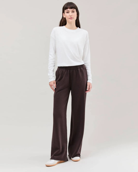 Women's Recycled Fleece Wide Leg Pant (Mineral Ganache)