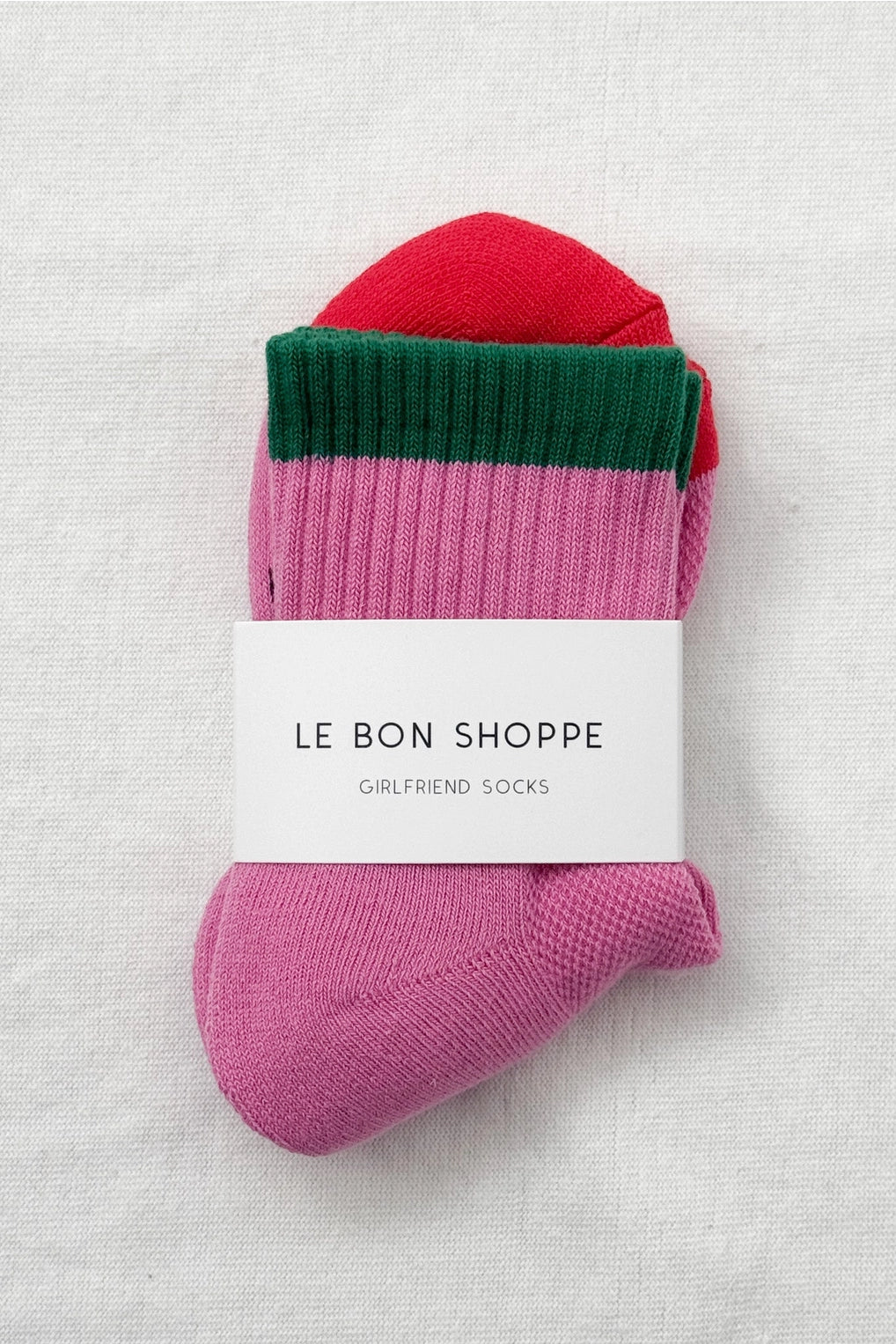 Color Block Girlfriend Socks (Rose Green)