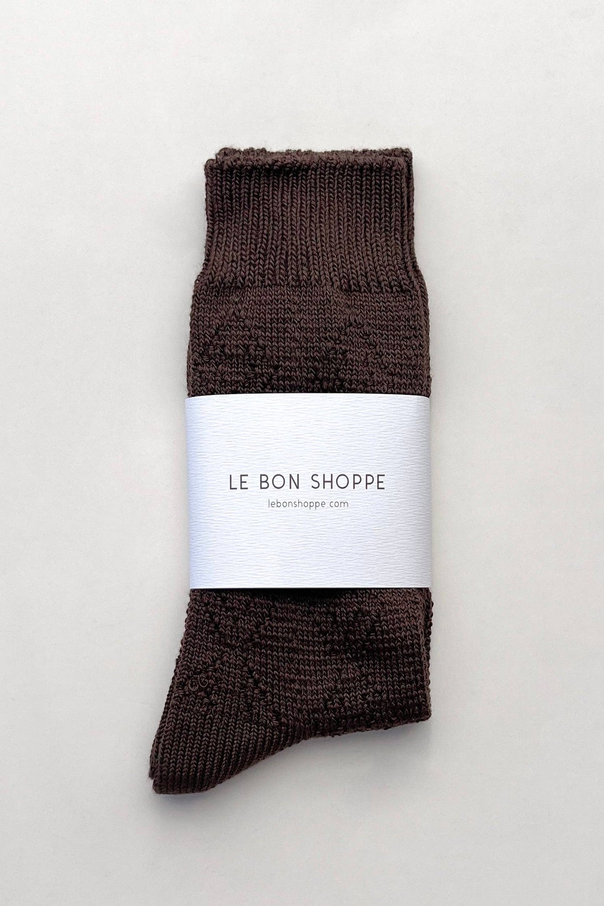 Brown Modal Eyelet Socks