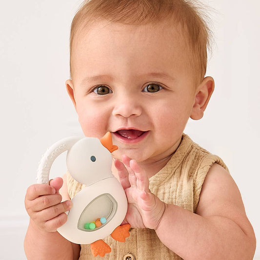 Goose Silicone Teether with Rattle