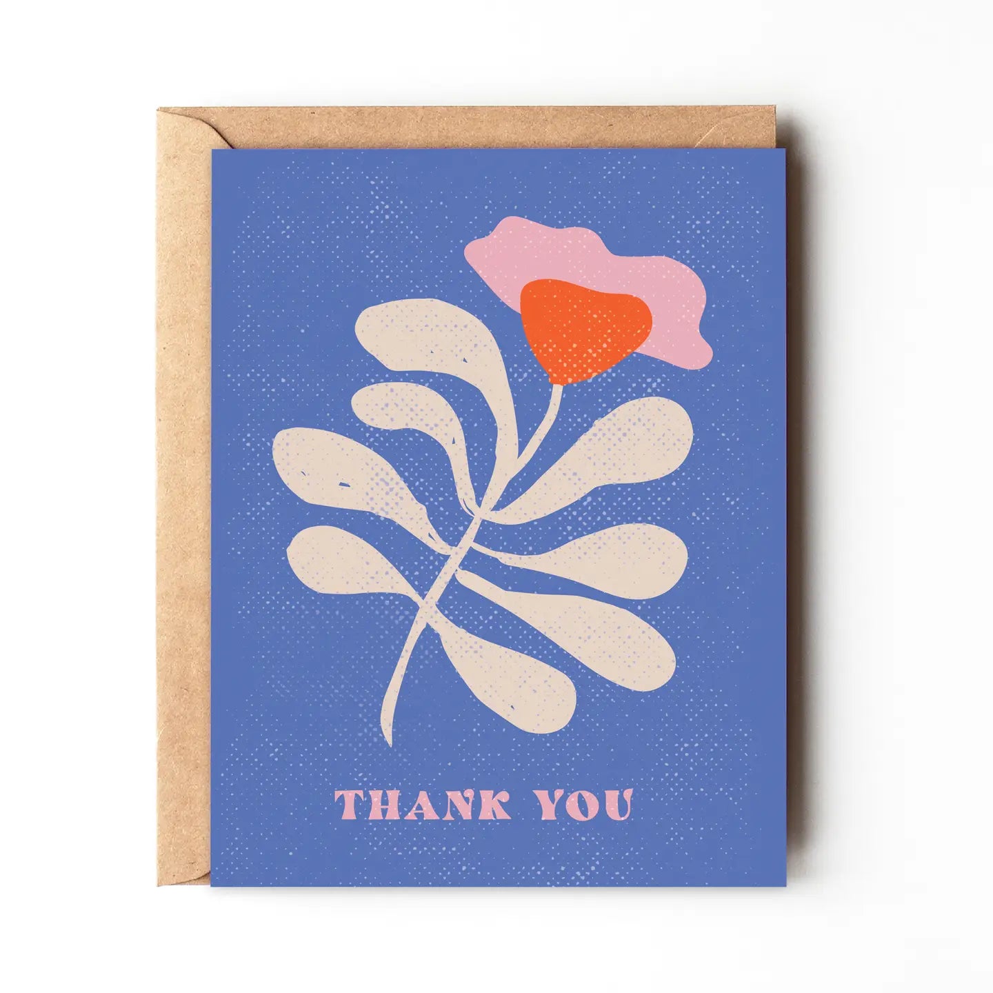 Thank You - Blue Abstract Floral Thank You Card - Beach Card
