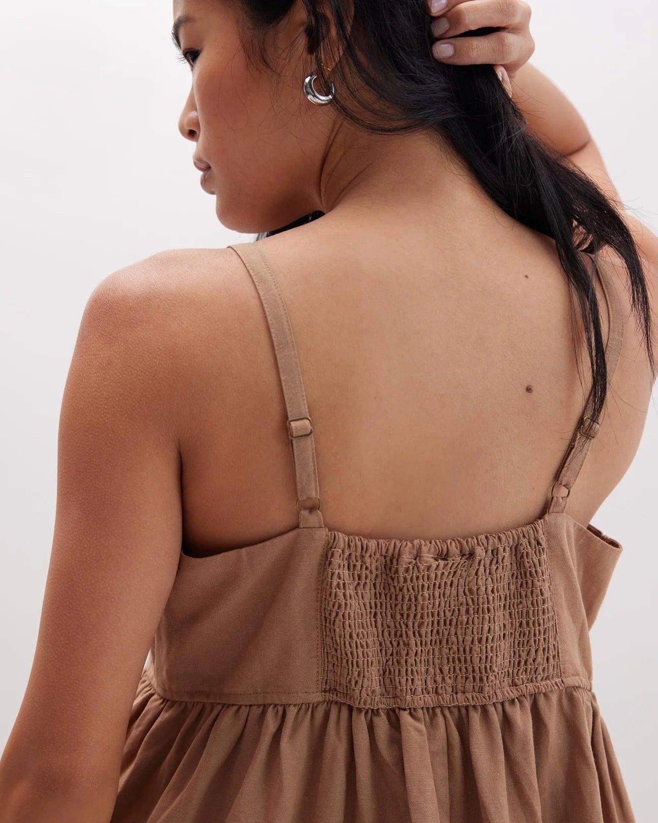 Women's Linen Maxi Dress | Cafe Au Lait