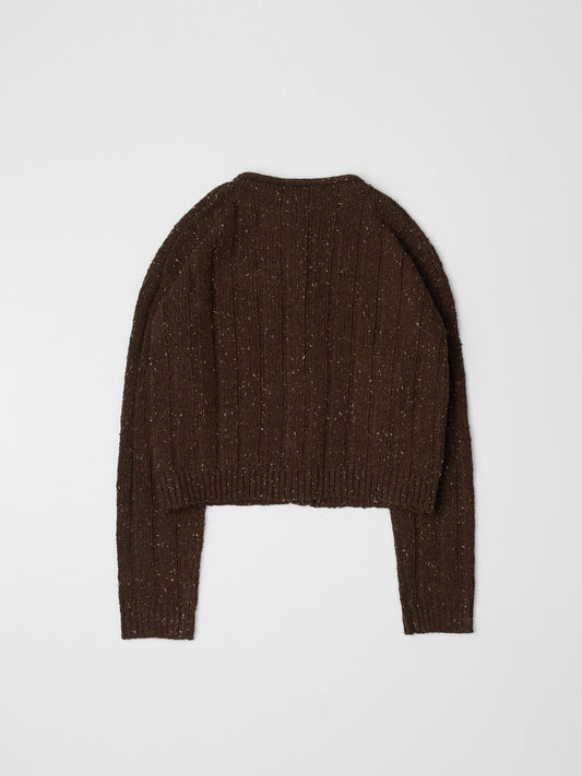 The Theodora Cardigan | Chunky Ribbed Cardigan - Brown