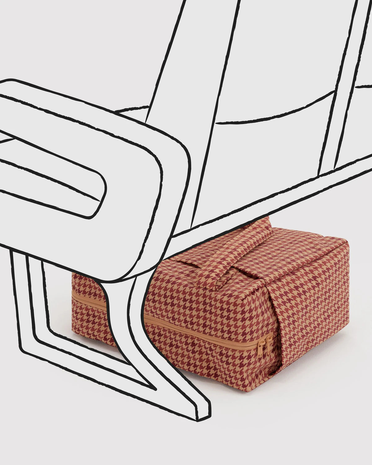 Small Cloud Carry On - Tan Houndstooth