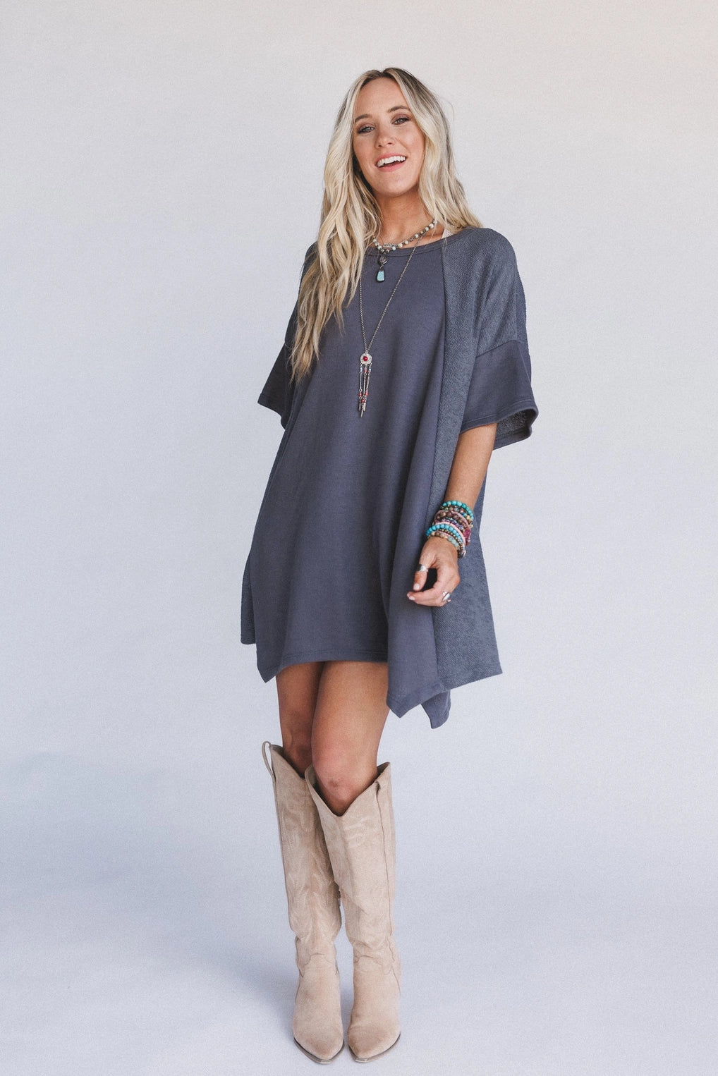 Meadowlight Tunic Dress - Charcoal