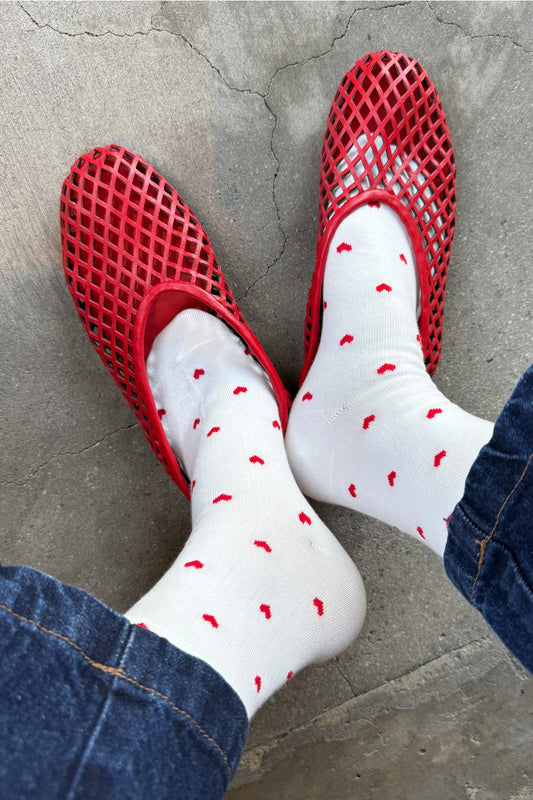Sneaker Socks (Red Hearts)