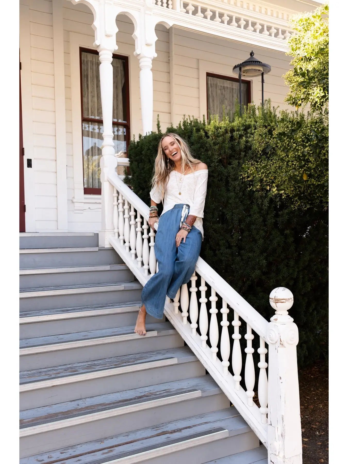 So Comfy Wide Leg Cropped Pant - Denim
