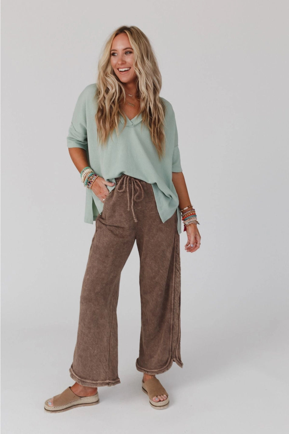 So Comfy Wide Leg Full Pant | Mocha