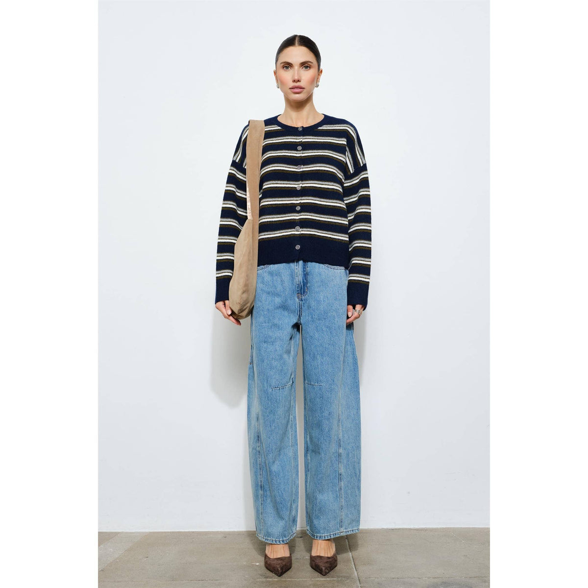 Blythe Navy Striped Cardigan
