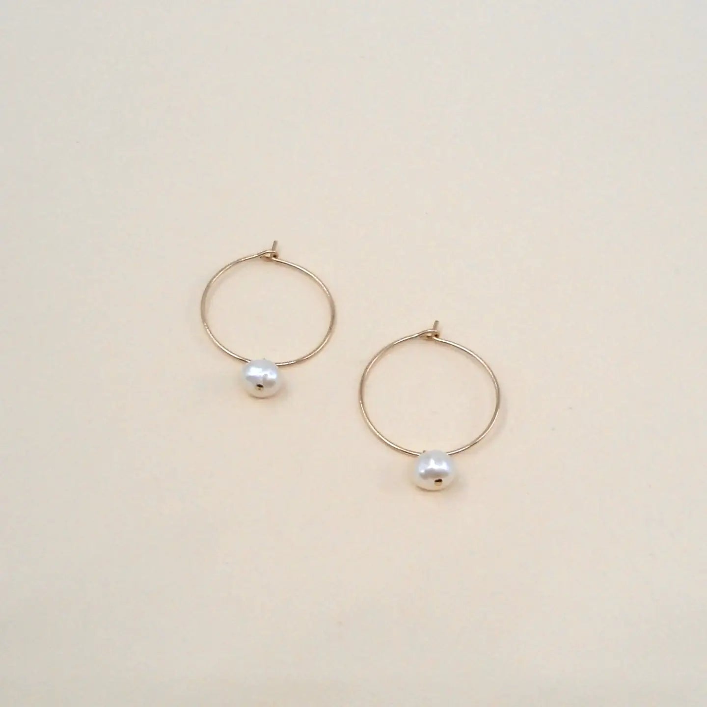 Pearl Hoops (Gold Filled)
