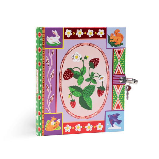 Strawberries Hardcover Journal with Lock and Key