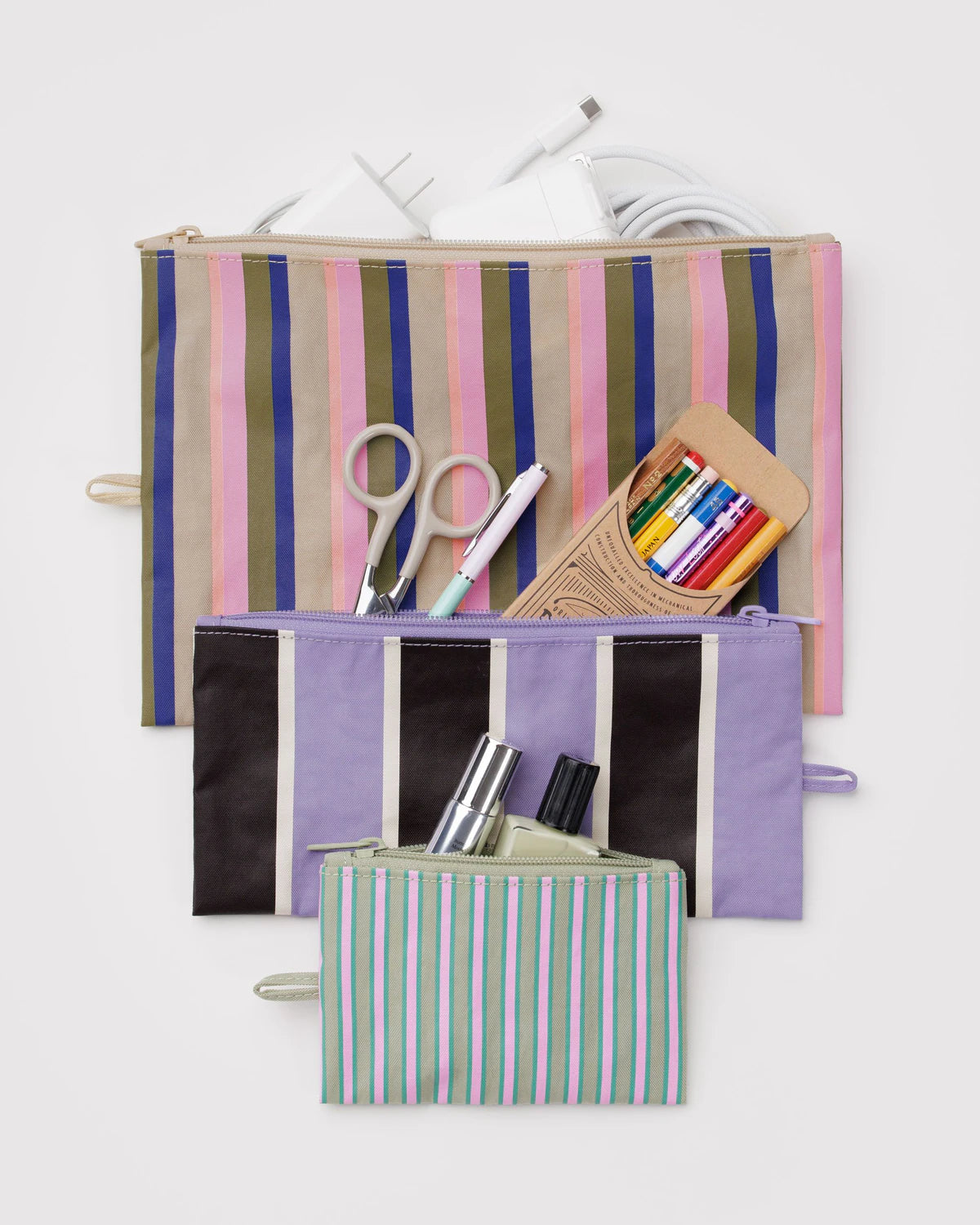 Flat Pouch Set (Candy Shop Stripes)