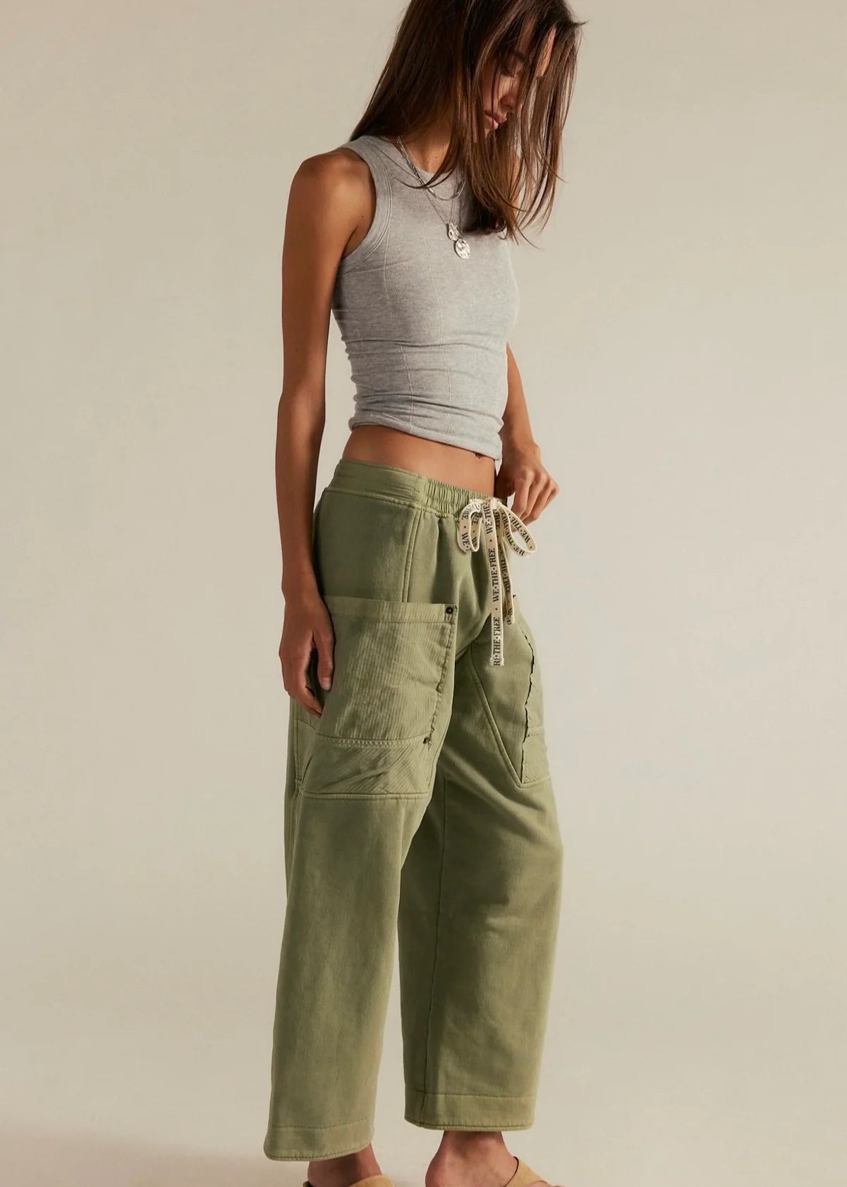 We The Free Jet Set Knit Pull-On Pants (Oil Green)