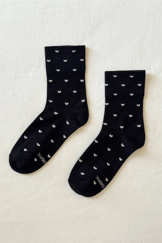 Sneaker Socks (Black Hearts)