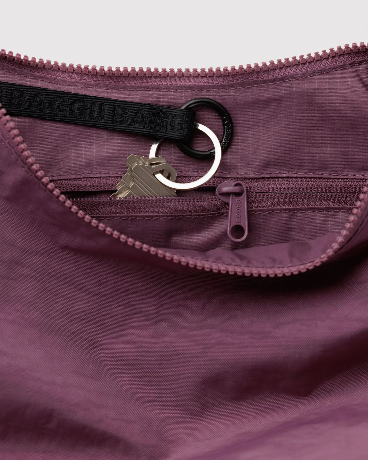 WIld Plum Medium Nylon Crescent Bag
