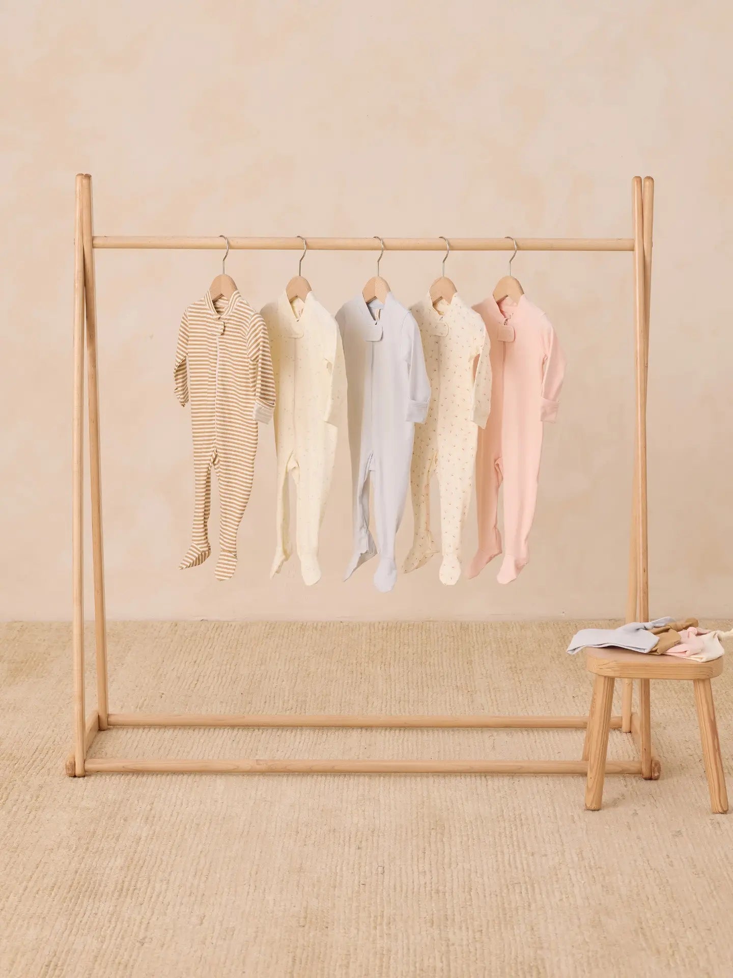 Zip Longsleeve Sleeper Footie || Honey Stripe