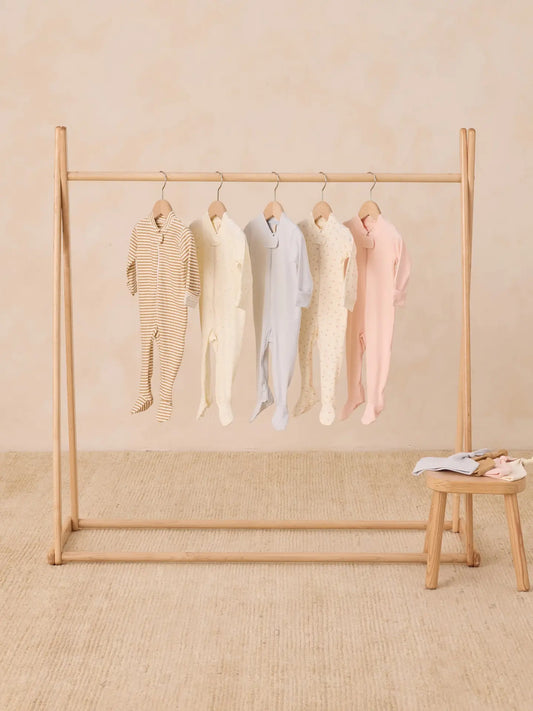 Zip Longsleeve Sleeper Footie || Honey Stripe