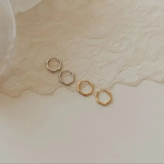 Lola Floral Hoops (Silver)