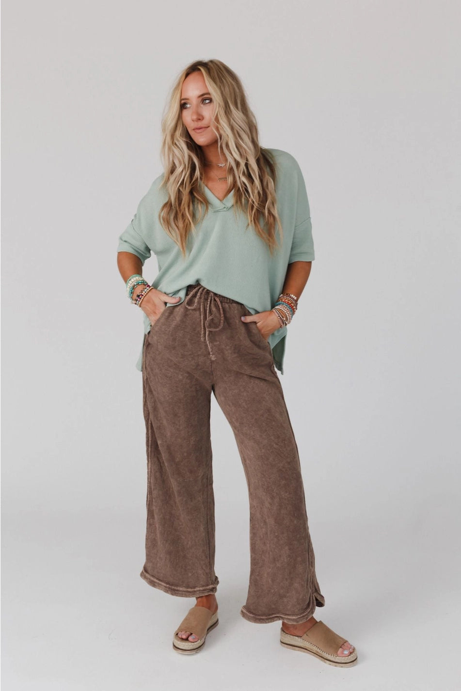 So Comfy Wide Leg Full Pant | Mocha