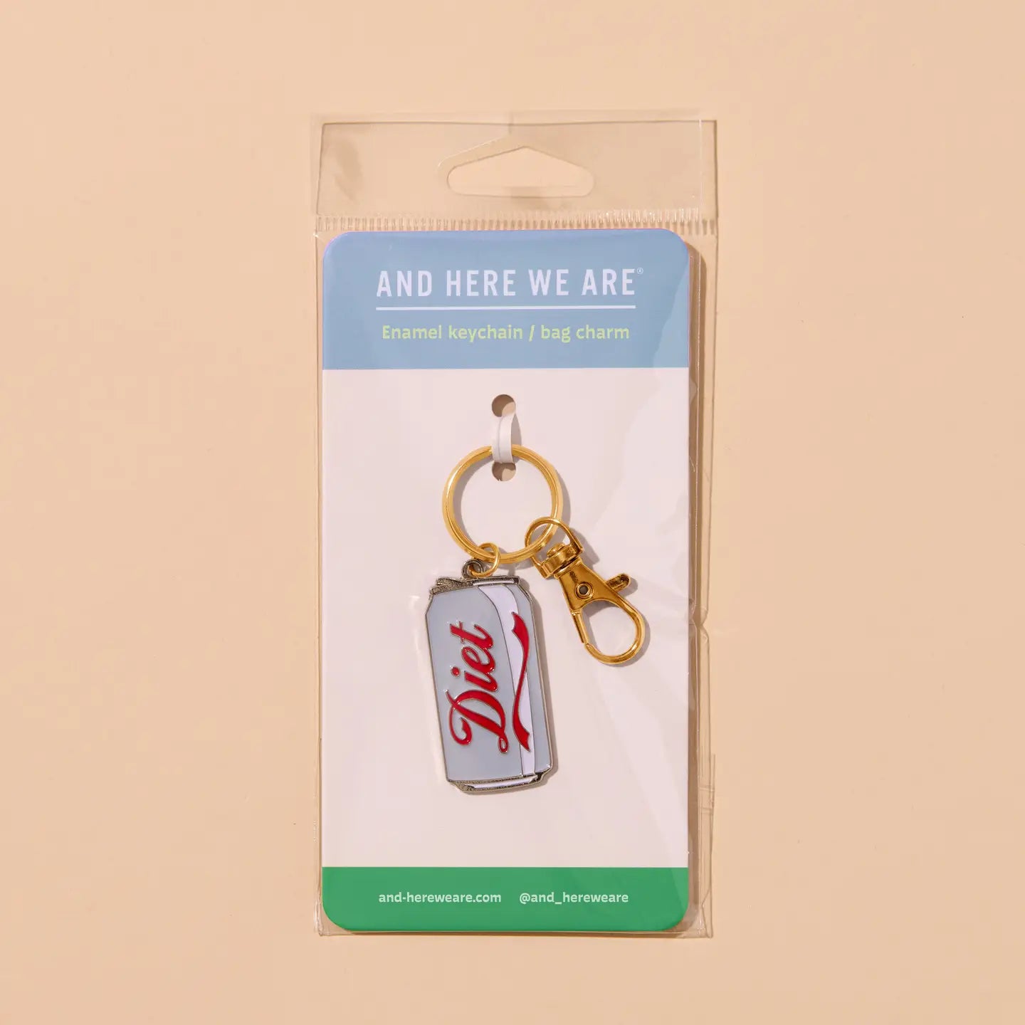 Diet Coke Enamel Keychain & Bag Charm