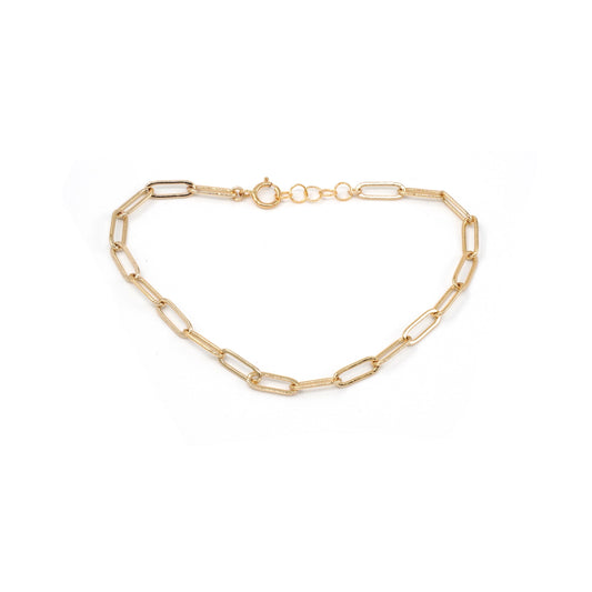 Gold Lily Link Chain Bracelet