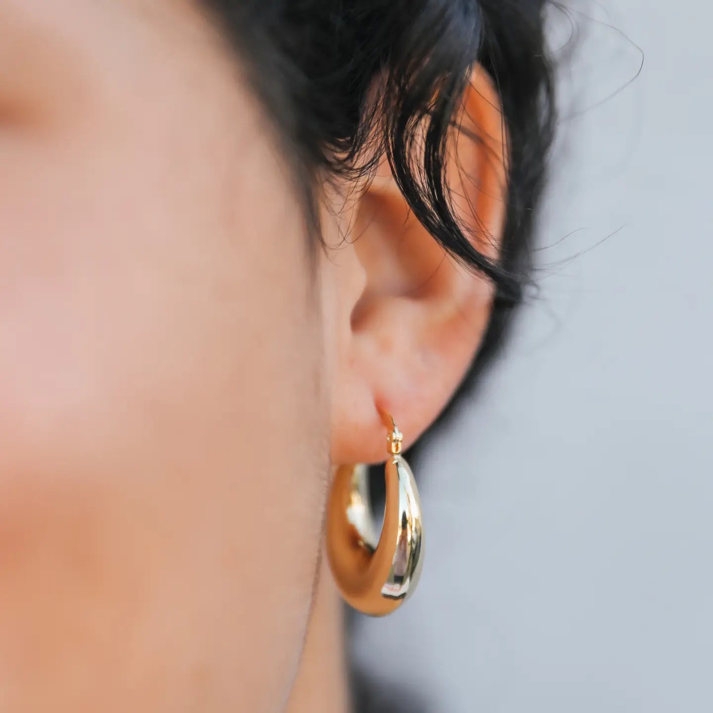 Gold Hoop - Sculptural Wide - Earrings