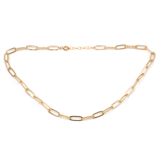 Gold Large Lily Link Necklace